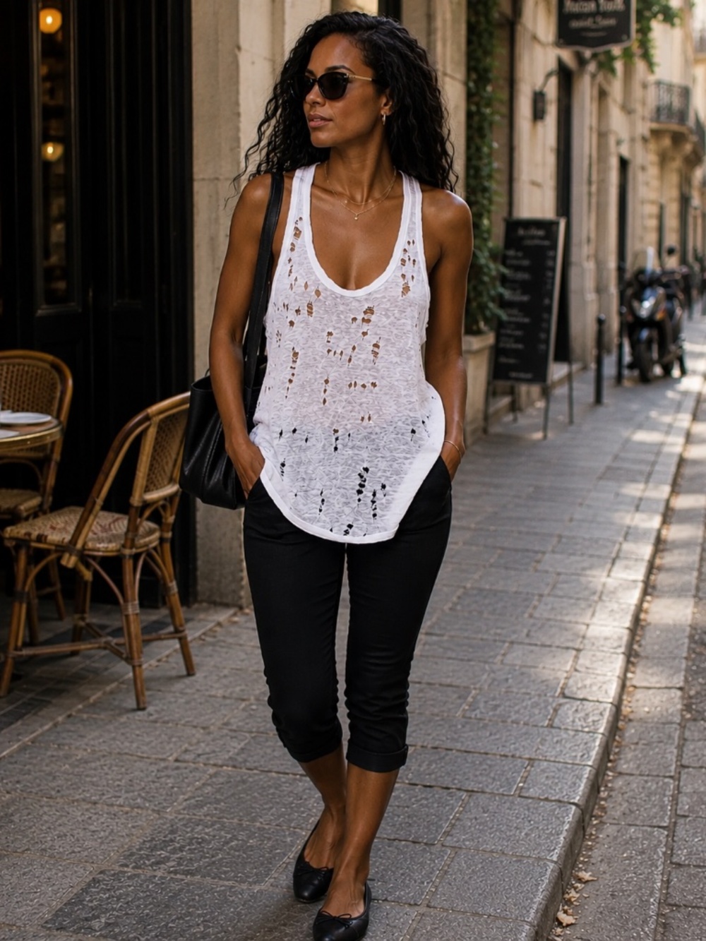 IRO Paris Doris Distressed Linen Tank Top Off White / Ecru Sz small